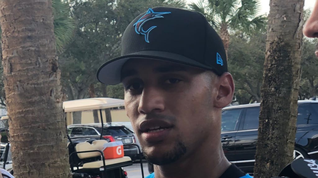 Victor Victor Mesa welcomed to camp by Marlins