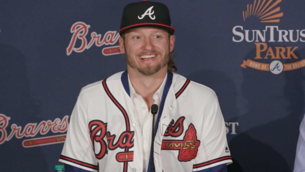 Josh Donaldson of the Atlanta Braves poses during Photo Day on