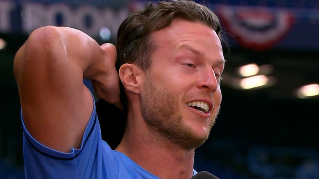 Brett Phillips gets choked up after hitting home run for young