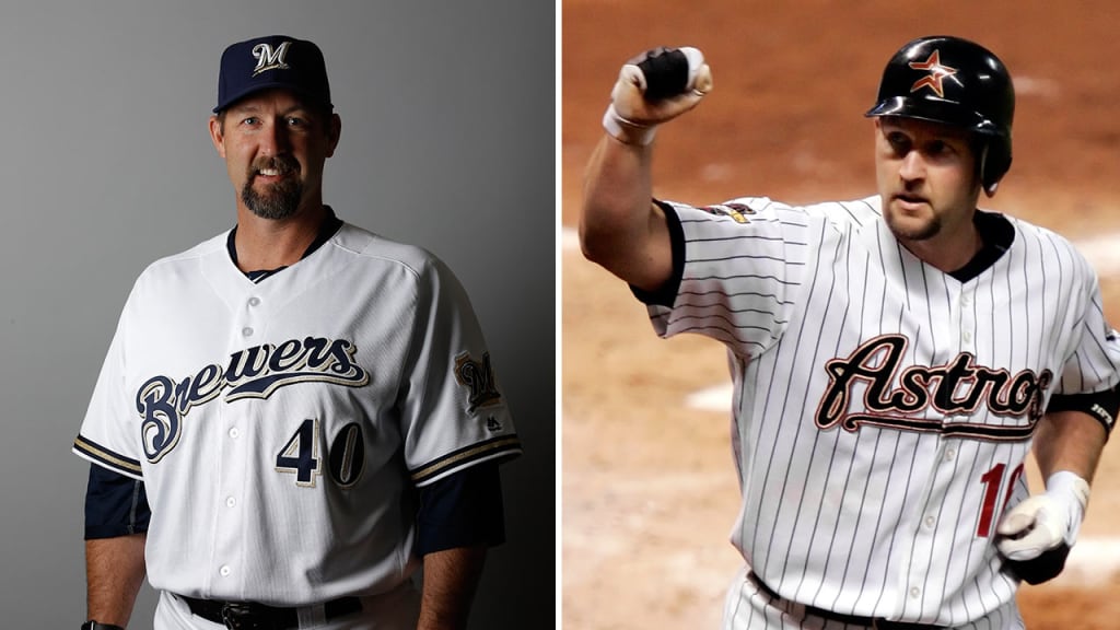 Brewers assistant hitting coach Jason Lane hit a home run for the Astros in the 2005 World Series. (AP)