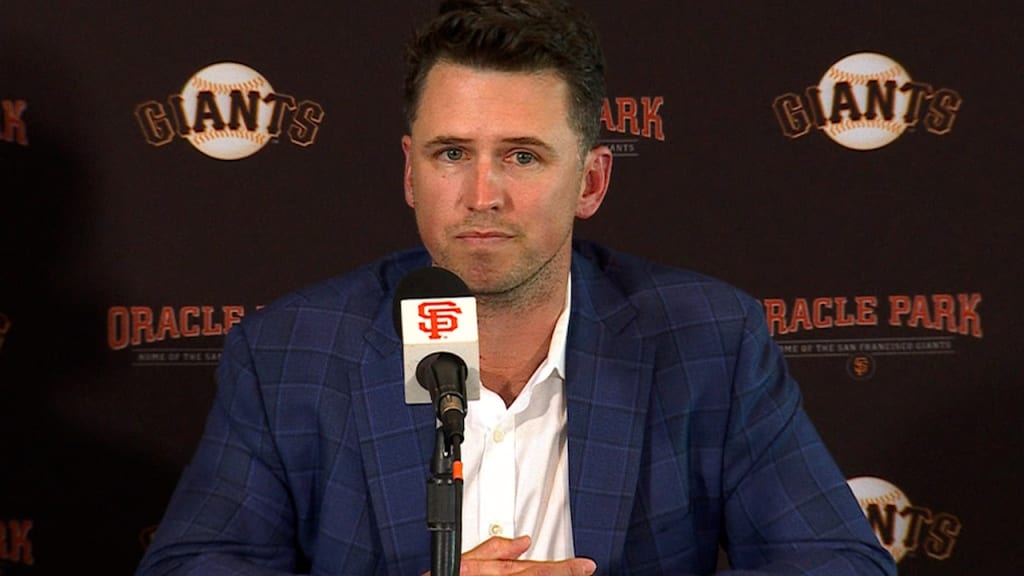 Video: Giants president jokingly tries to talk Buster Posey out of