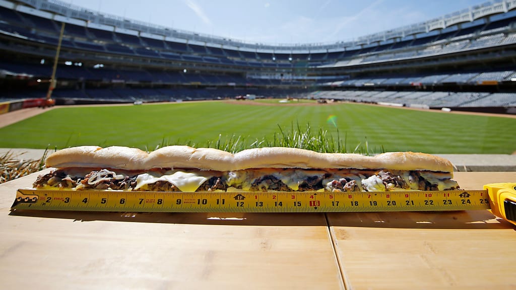 The "Tape Measure Cheesesteak," a two-foot cheesesteak, is among the new items. (Yankees)