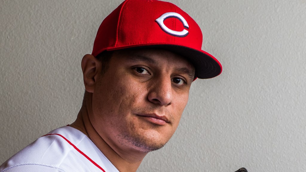 GOODYEAR, AZ - FEBRUARY 20: David Hernandez #37 of the Cincinnati Reds poses for a portrait at the Cincinnati Reds Player Development Complex on February 20, 2018 in Goodyear, Arizona. (Photo by Rob Tringali/Getty Images)