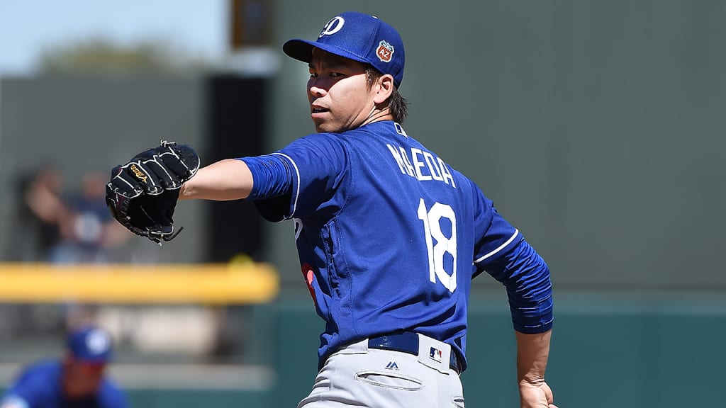 Kenta Maeda has pitched five scoreless innings in two Spring Training starts. (Photo by Norm Hall/Getty Images)