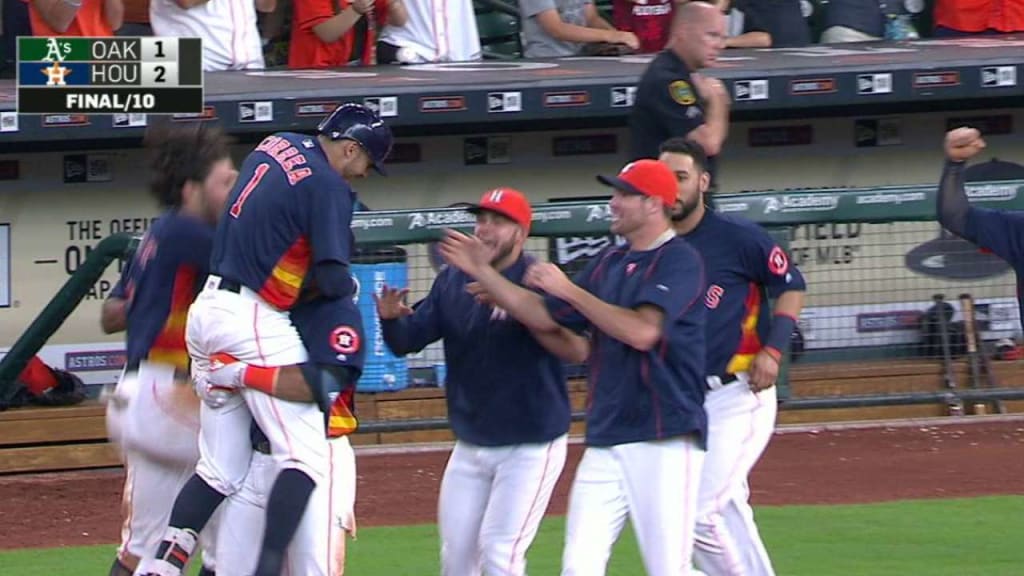 Astros walk off on an error
