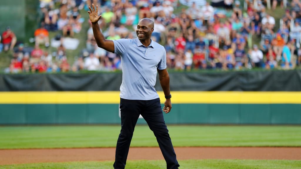 Former Major Leaguer Torii Hunter was enshrined in the Little League Hall of Excellence in a ceremony at Lamade Stadium. (Alex Trautwig/MLB Photos)