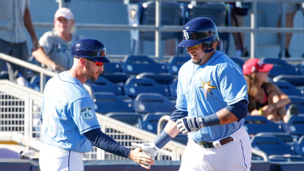 Jesus Sucre broke up the Pirates' shutout with his homer in the eighth inning. (Rays)