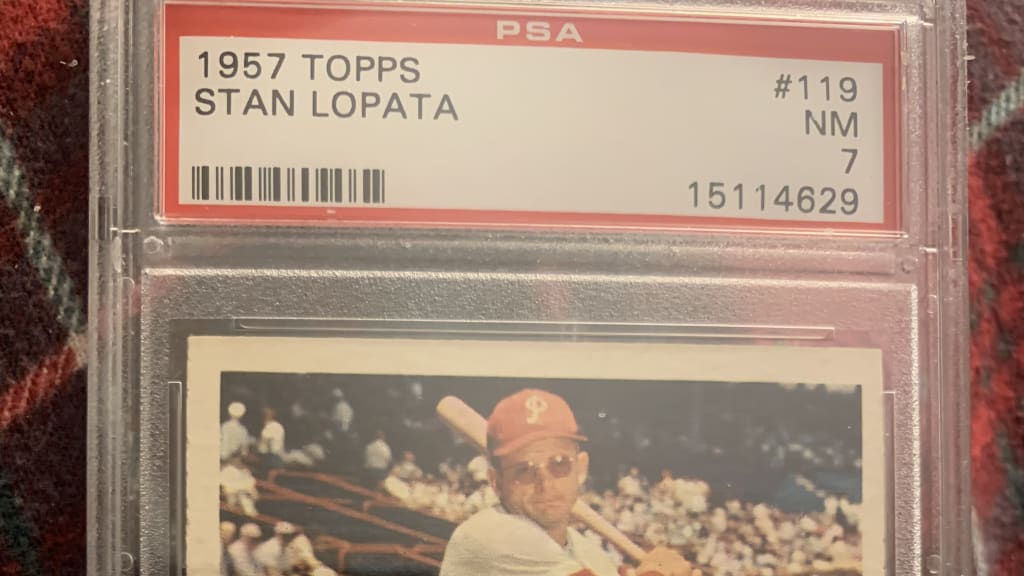 The strangest batting stance I ever saw. Stan Lopata, Phillies