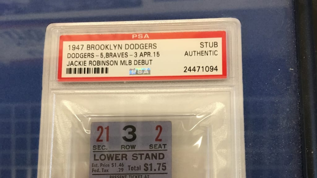 1947 Brooklyn Dodgers Debut of Jackie Robinson Ticket Stub 