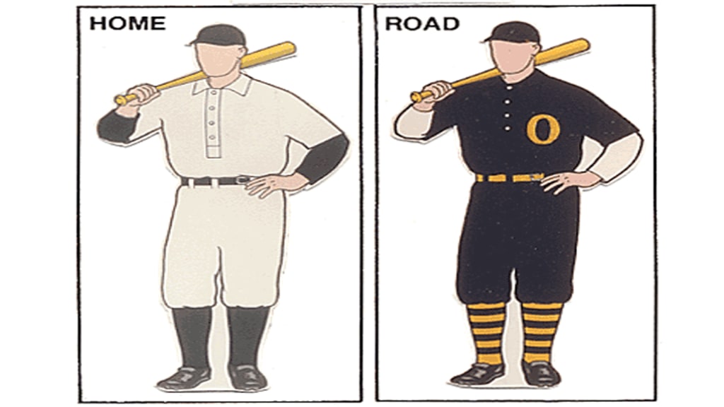 The 1901 Baltimore Orioles' uniforms ... shortly before they became the New York Highlanders (and later the Yankees).