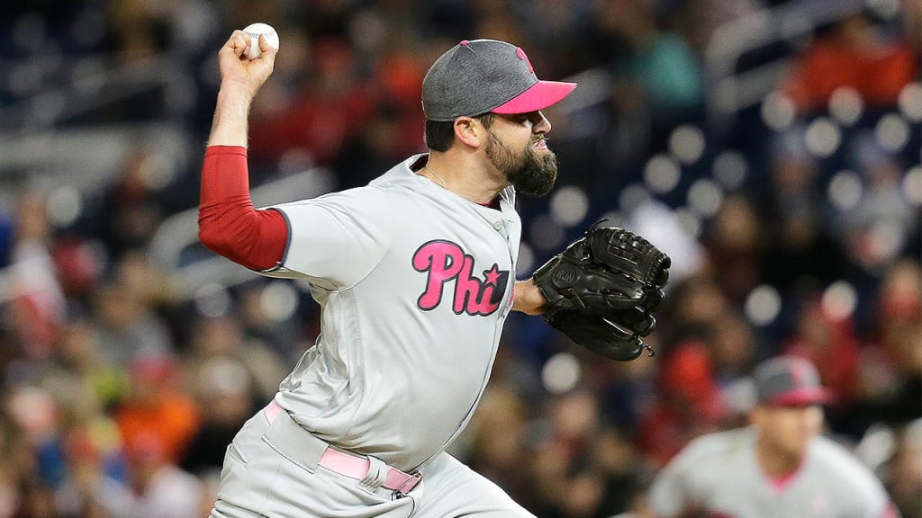 In his first year with the Phillies, Pat Neshek had logged 12 2/3 scoreless innings until allowing a two-run homer by Michael Taylor. (AP)