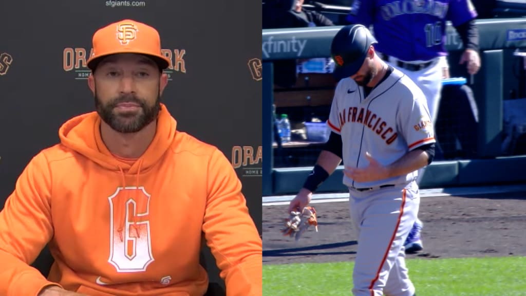 Brandon Belt with the duct tape captain patch! : r/baseball