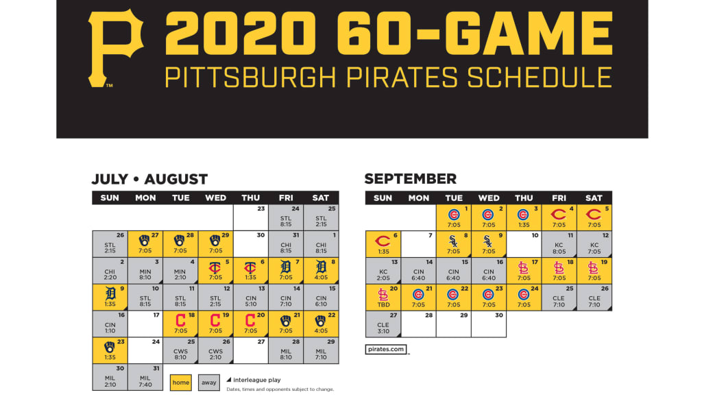 Printable Schedule | Pittsburgh Pirates