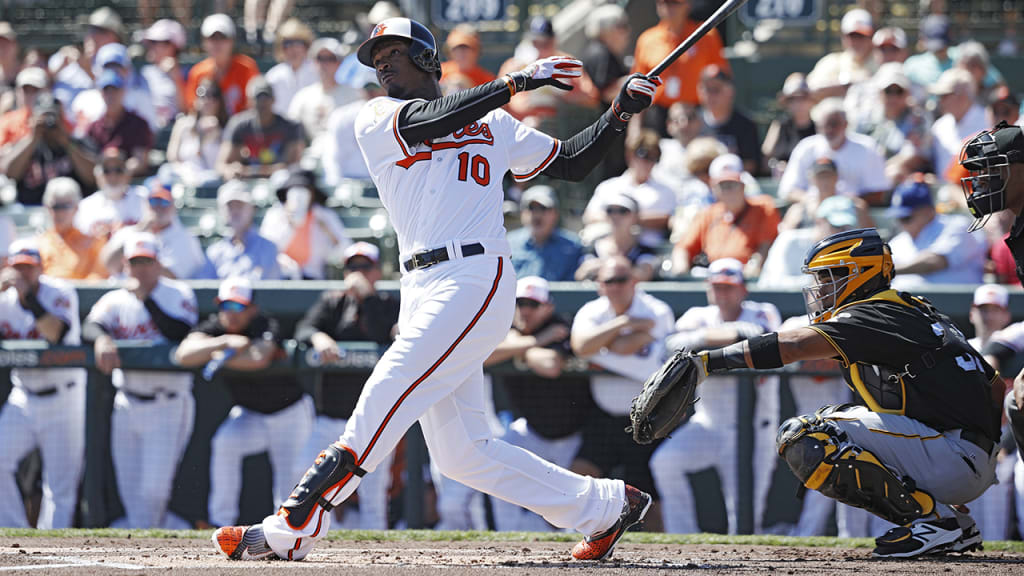 Adam Jones had a double and a home run in Sunday's game against the Pirates. (Getty)