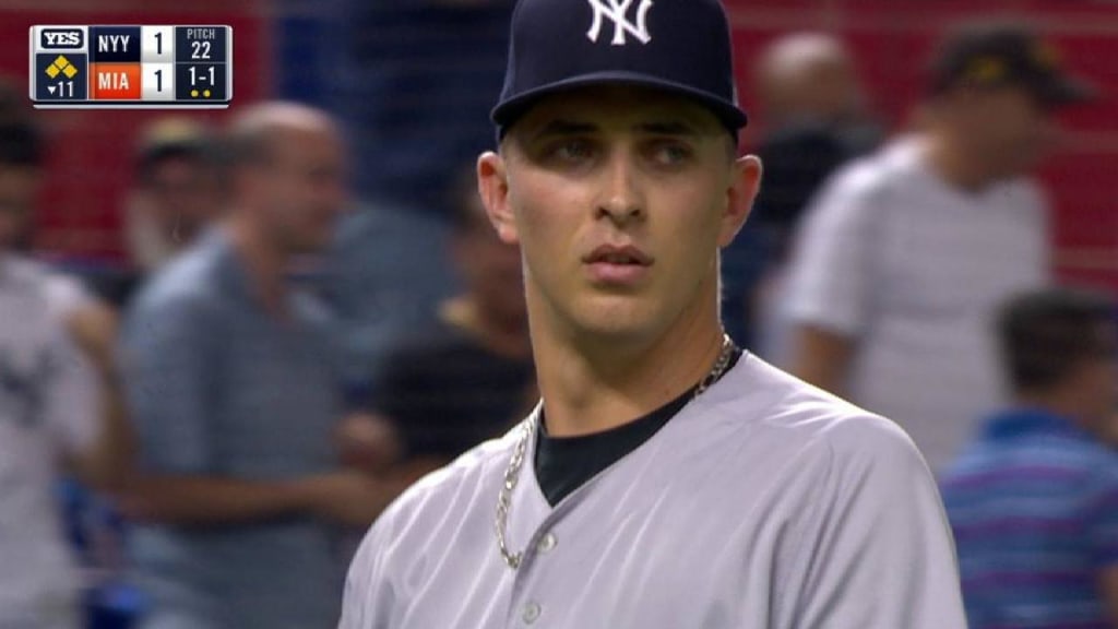 MIA@ATL: Dietrich hit by foul in dugout, leaves game 