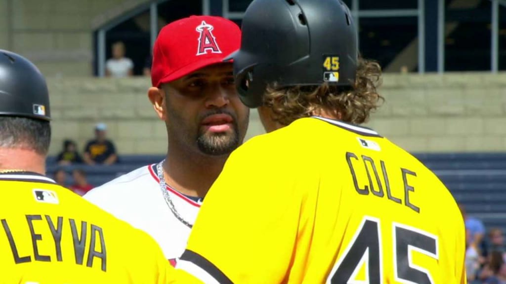 Albert Pujols had words with Gerrit Cole during Sunday's win - NBC