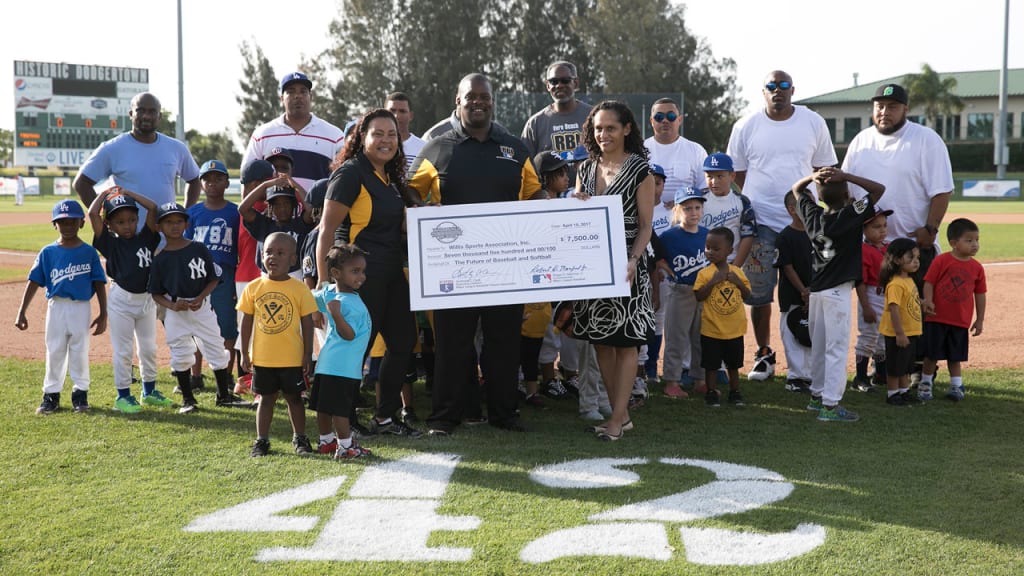Willis Sports celebrates a BTF grant at Historic Dodgertown on April 15, 2017.