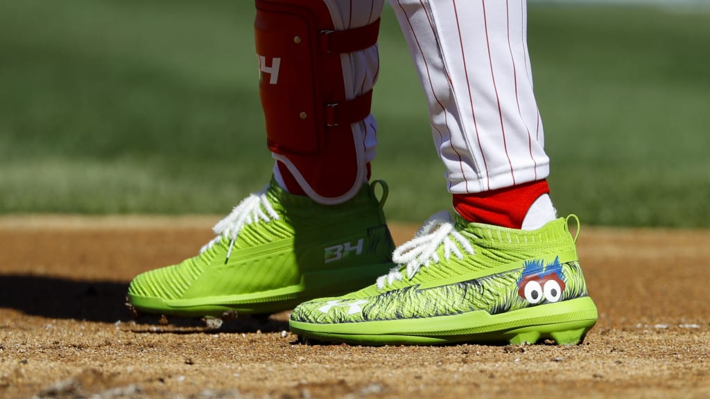 Sportsradio WIP - Bryce Harper's lime green Phillie Phanatic cleats. 👀  (h/t Cut4/Twitter)