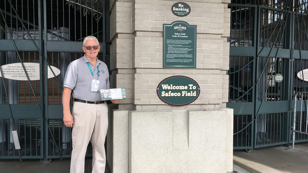 Joe Cox revisits the spot where he camped out 26 hours to become the first fan to enter Safeco Field. (Josh Horton)