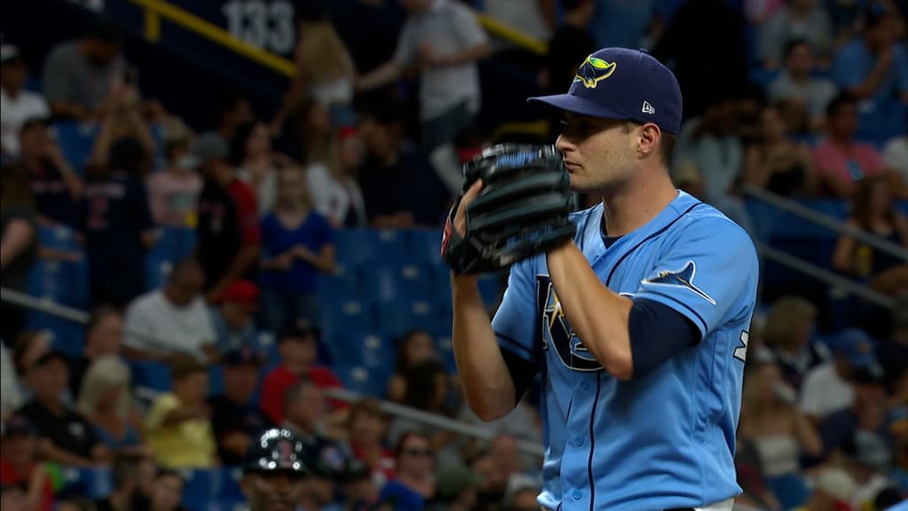 Tampa Bay Rays' Tommy Pham, right, is congratulated by Willy