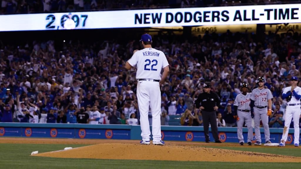 Clayton Kershaw 2,697 All Time Strikeouts Leader Signatures Shirt