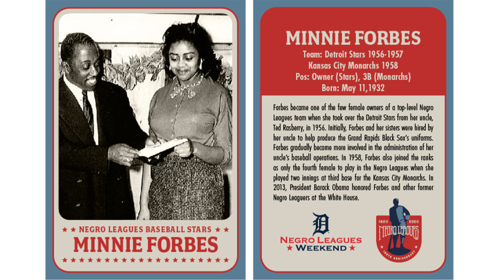 Detroit Tigers - Minnie Forbes owned the Detroit Stars