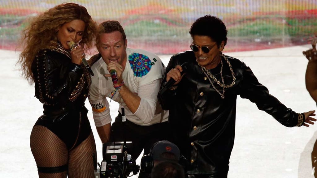 Beyonce announced her tour after her Super Bowl performance with Coldplay and Bruno Mars. (AP)