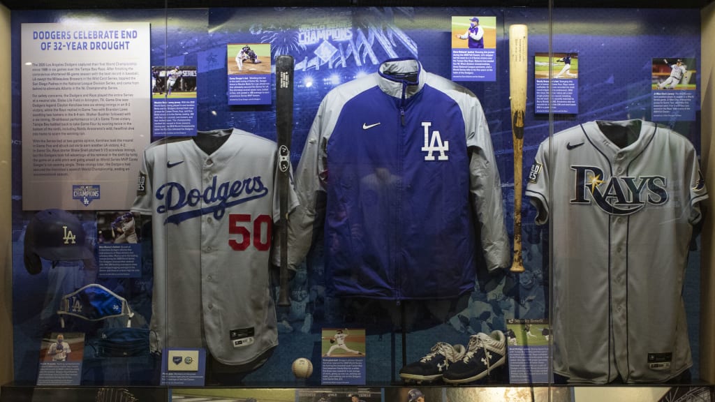 Dodgers-Rays World Series artifacts at Hall of Fame