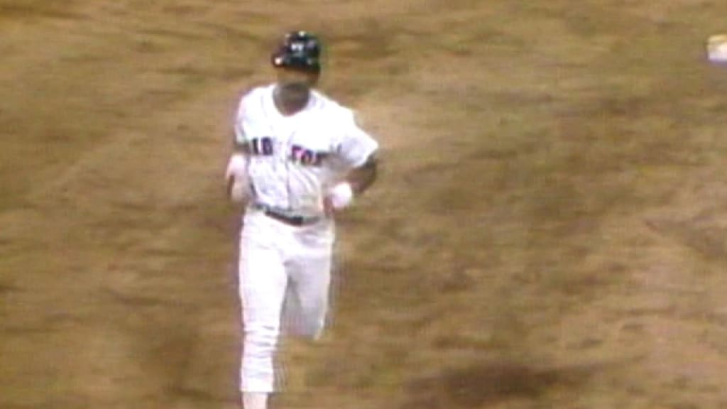 Former Boston Red Sox outfielder Jim Rice throws the ceremonial