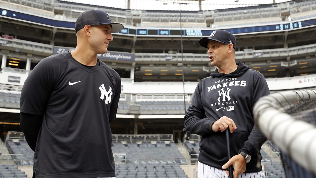 Boone (R) has no doubt what his first baseman can do with his bat or glove, but the Yankees’ manager also loves the way that Rizzo can prop up his teammates on the field, whether by scooping errant throws or helping to calm down a pitcher struggling with command in his first big-league outing. “That’s just who he is,” says the grateful skipper.