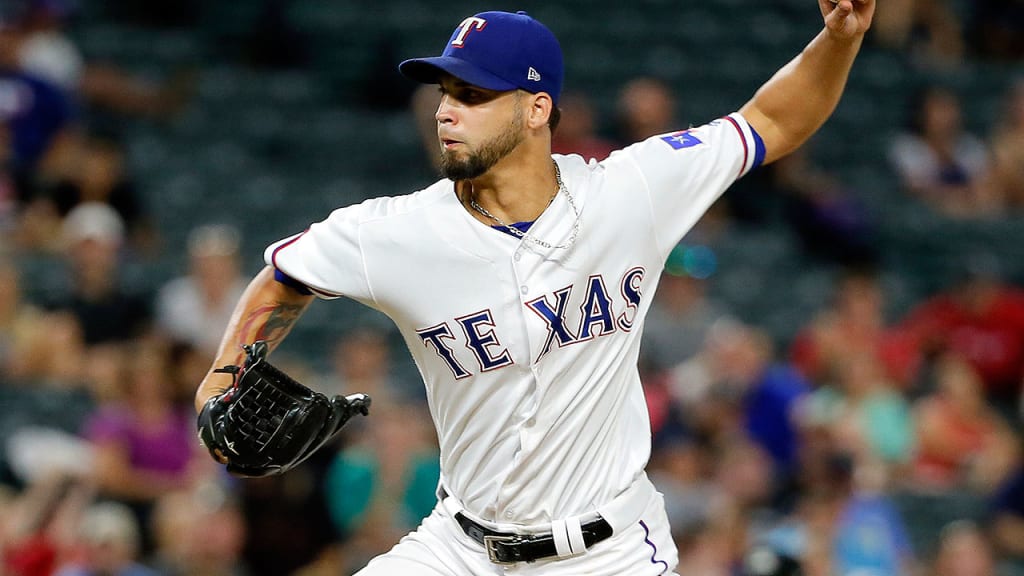 Rangers reliever Alex Claudio heard from his family in Puerto Rico on Wednesday morning. (AP)
