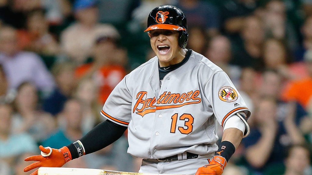 Manny Machado reacts after striking out in the eighth inning on Tuesday. (Getty Images)