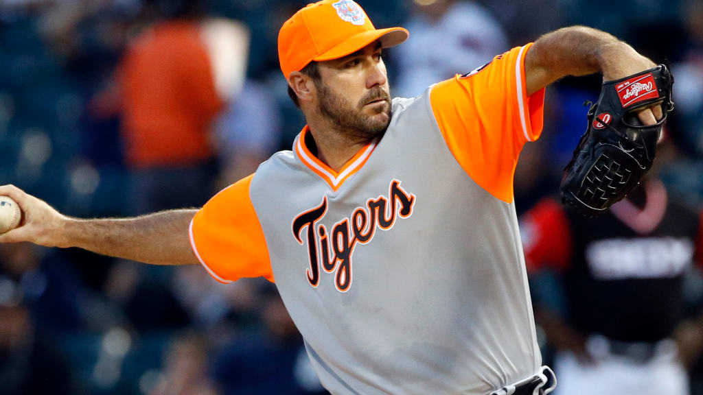 Friday's starter Justin Verlander (known as "J.V." for the weekend, dons his Players Weekend uniform against the White Sox. (AP)