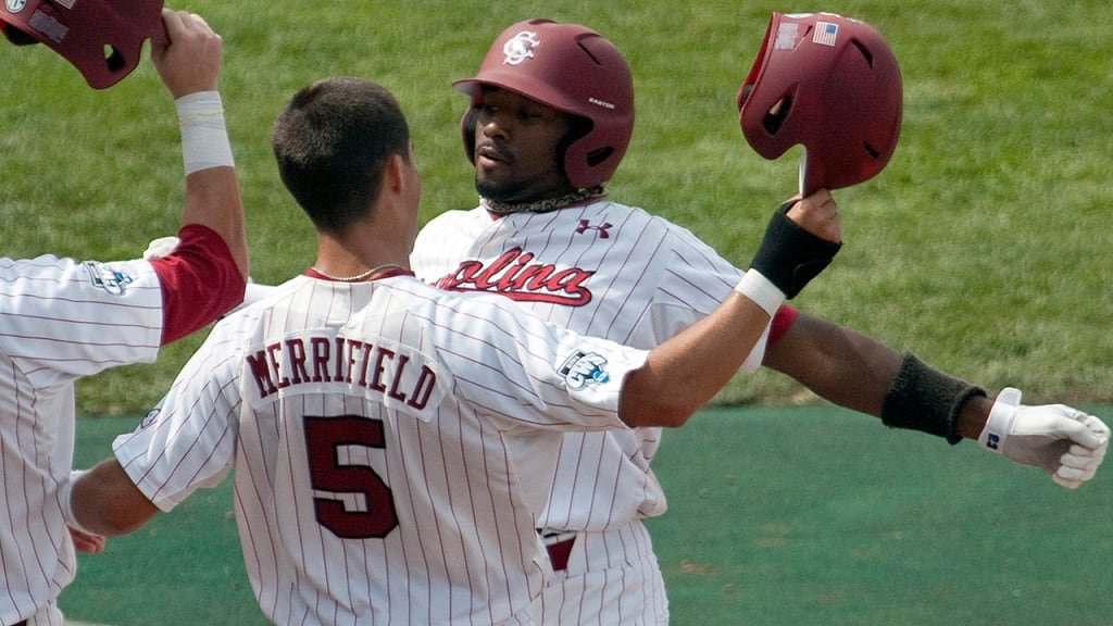 Whit Merrifield and Jackie Bradley Jr., now with the Red Sox, were instrumental in the Gamecocks' College World Series win. (AP)