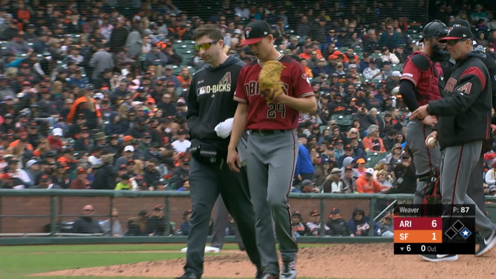 Weaver exits game with injury