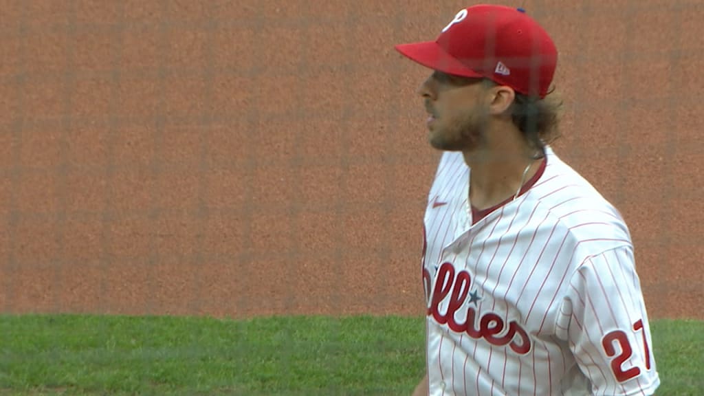 Was Aaron Nola struggling to make it through his outing on the mound?