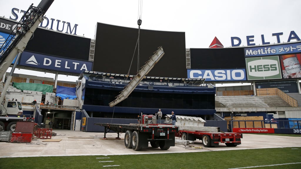 Heavy equipment was necessary in the initial stages of the renovations, which included the removal of support materials. (New York Yankees)