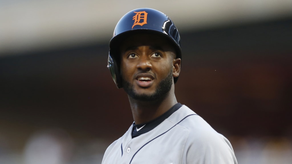 Detroit Tigers' Niko Goodrum plays against the Minnesota Twins in a baseball game Tuesday, May 22, 2018, in Minneapolis. (AP Photo/Jim Mone)