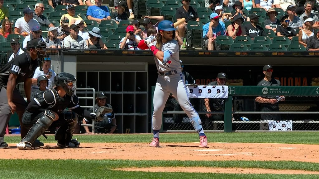 Chicago, United States. 22nd June, 2022. Toronto Blue Jays Bo Bichette puts  on the HR Squad Jacket after his grand slam home run against the Chicago  White Sox during the fourth inning