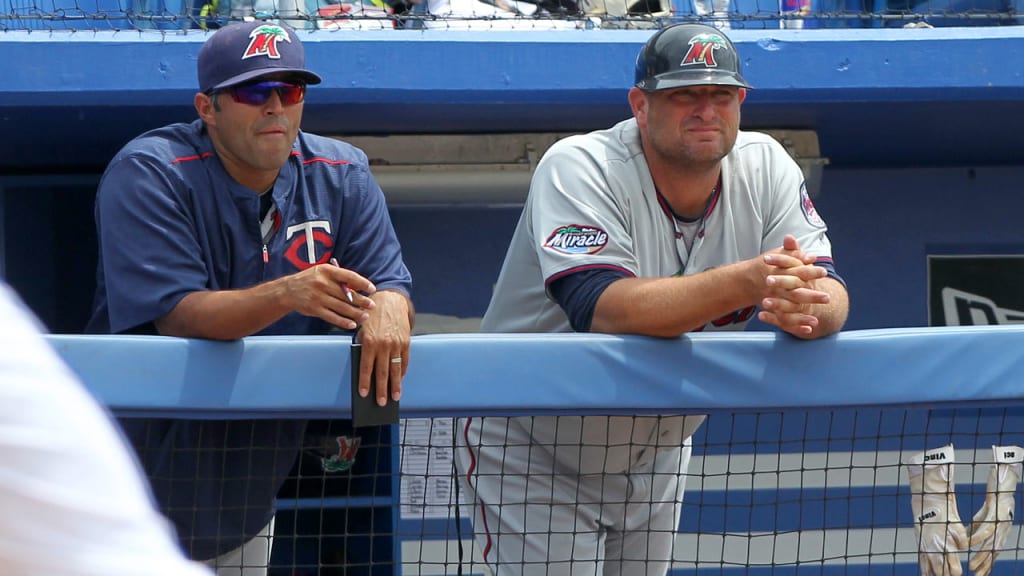Jeff Smith (right) has managed Class A Fort Myers the past two seasons. (Cliff Welch/MiLB.com)