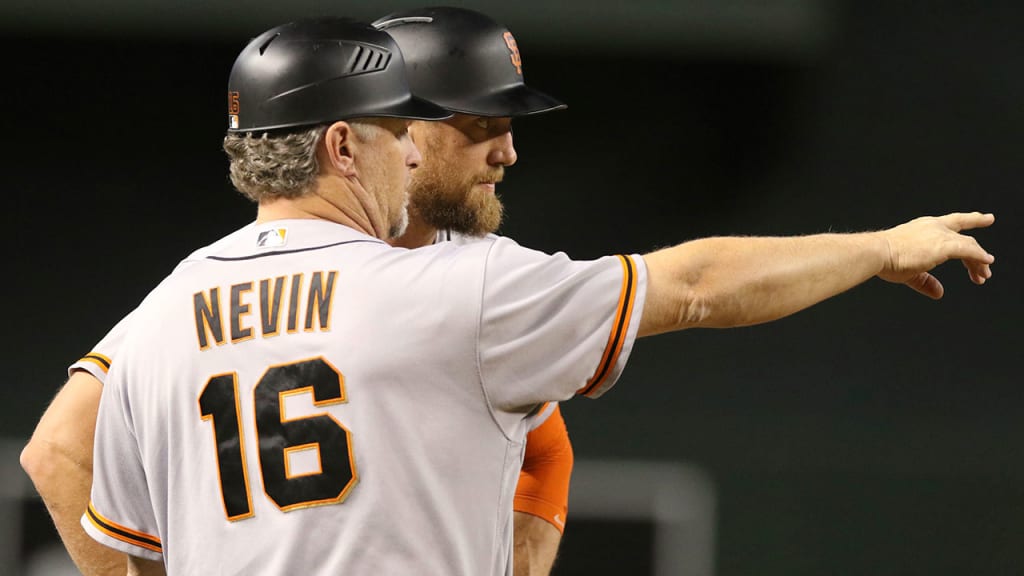 Giants third-base coach Phil Nevin is believed to be a candidate for the Phillies managerial opening. (AP Photo/Darryl Webb)