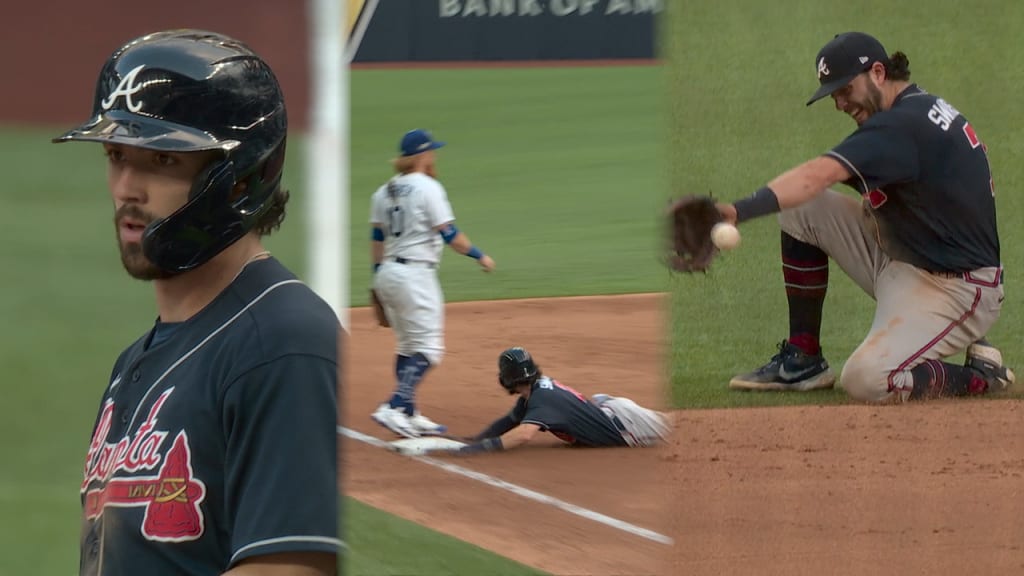 Swanson's 3 hits, slick defense