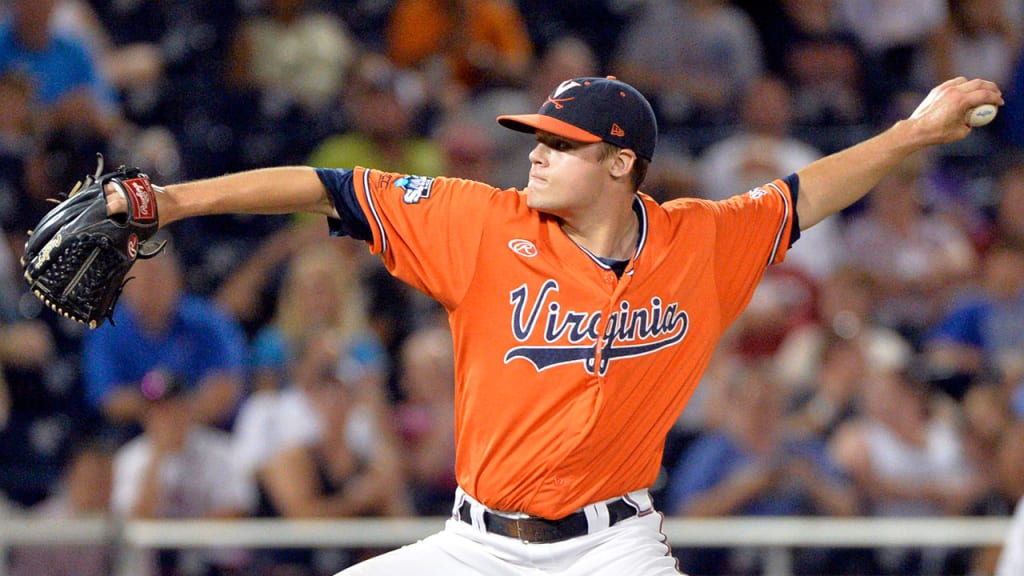 Nathan Kirby, the 40th overall pick in the 2015 Draft out of the University of Virginia, will be sidelined 8-12 weeks after surgery to relieve a nerve issue in his left elbow. (AP)