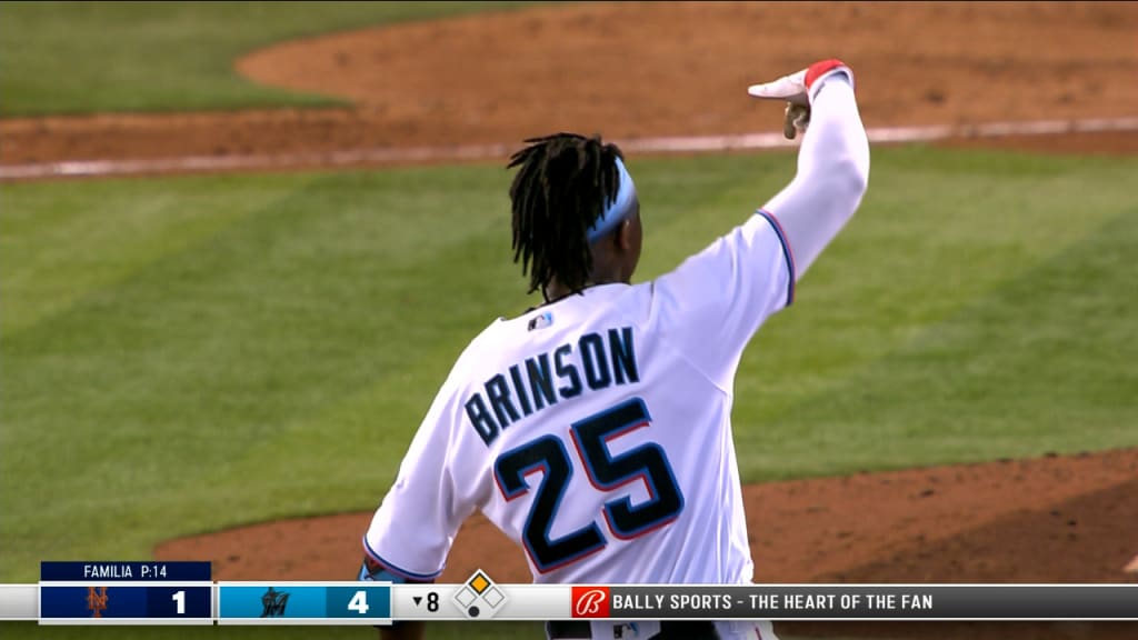 WATCH: Lewis Brinson unloads on 1st career grand slam