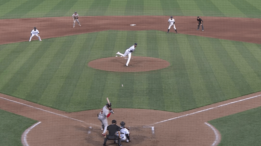 August 6 2021: Florida catcher Jorge Alfaro (38) hits a double during the  game with Colorado