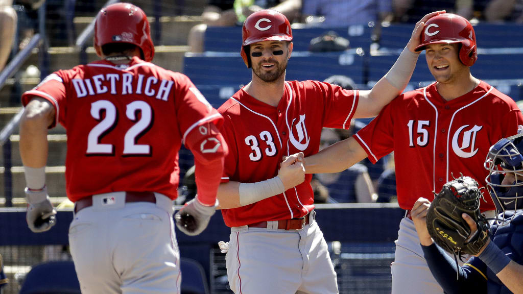 Jesse Winker homers, Luis Castillo labors for Reds