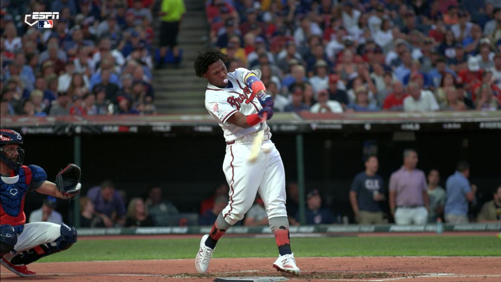 Home Run Derby: Ronald Acuna Jr. startled by fire during introductions