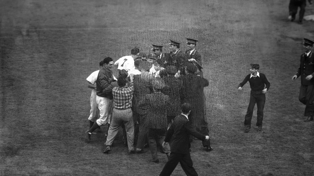 Teammates and fans swarm Lavagetto