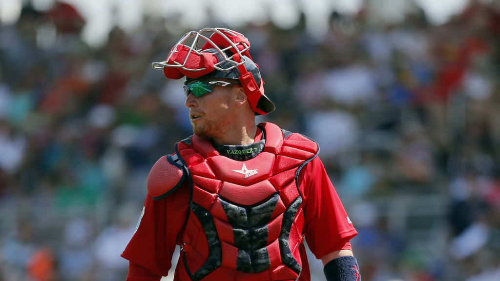 Christian Vazquez, who is working his way back from Tommy John surgery, will not be on the Opening Day roster. (AP)