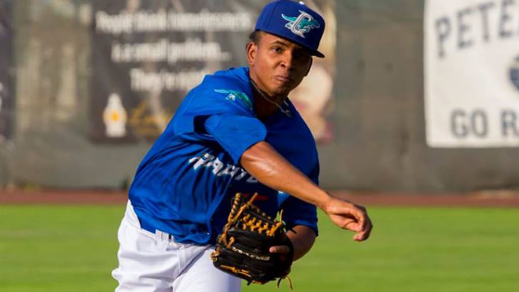 Edwin Uceta, 19, allowed one run in four innings in the decisive game of the Pioneer League Championship for Rookie-level Ogden. The Raptors beat Great Falls, 8-3, Sunday night (photo by Kevin Johnson/Ogden Raptors).